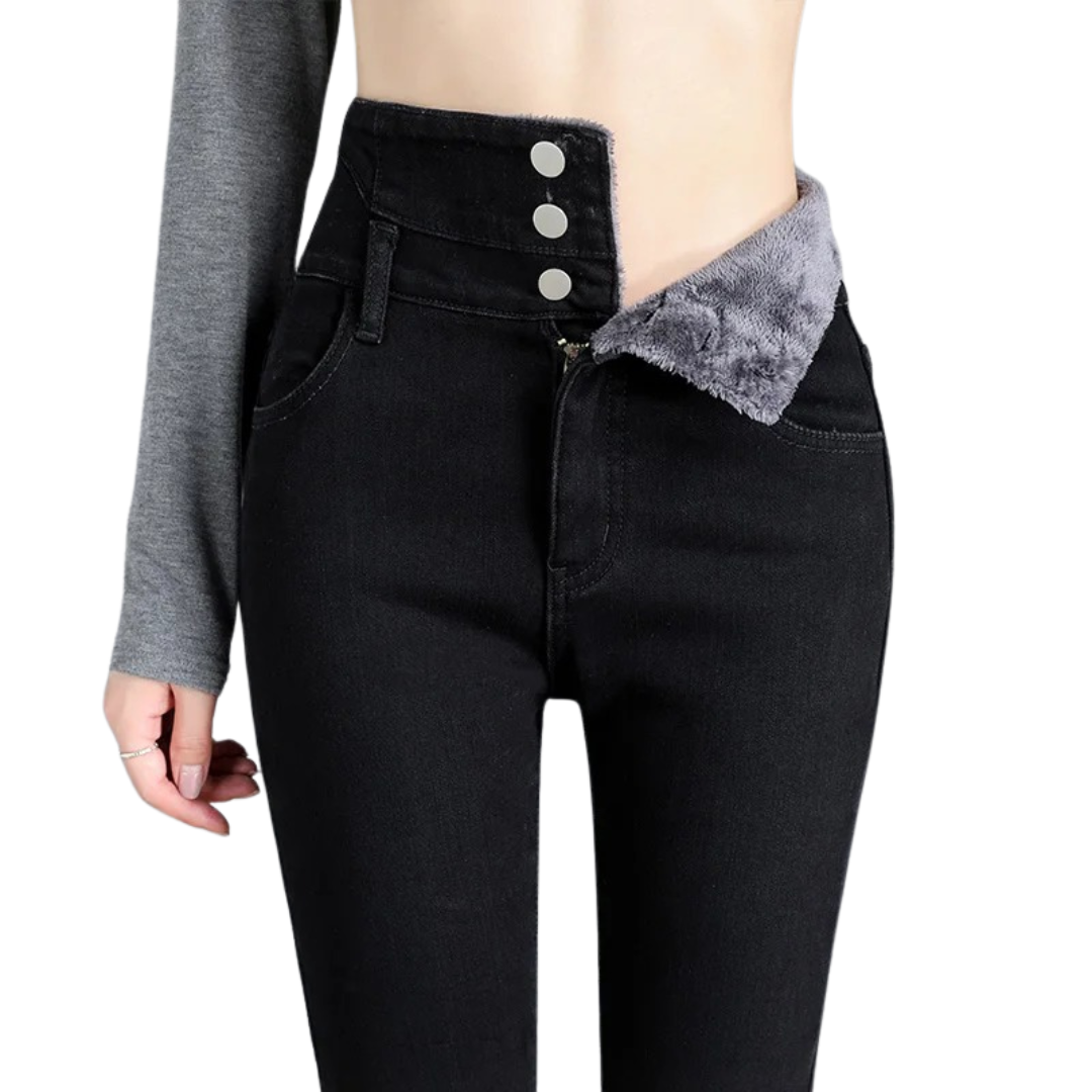 Termisk skinny jeans med høy midje