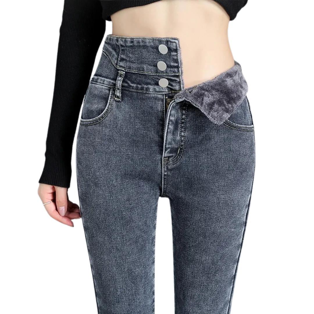 Termisk skinny jeans med høy midje