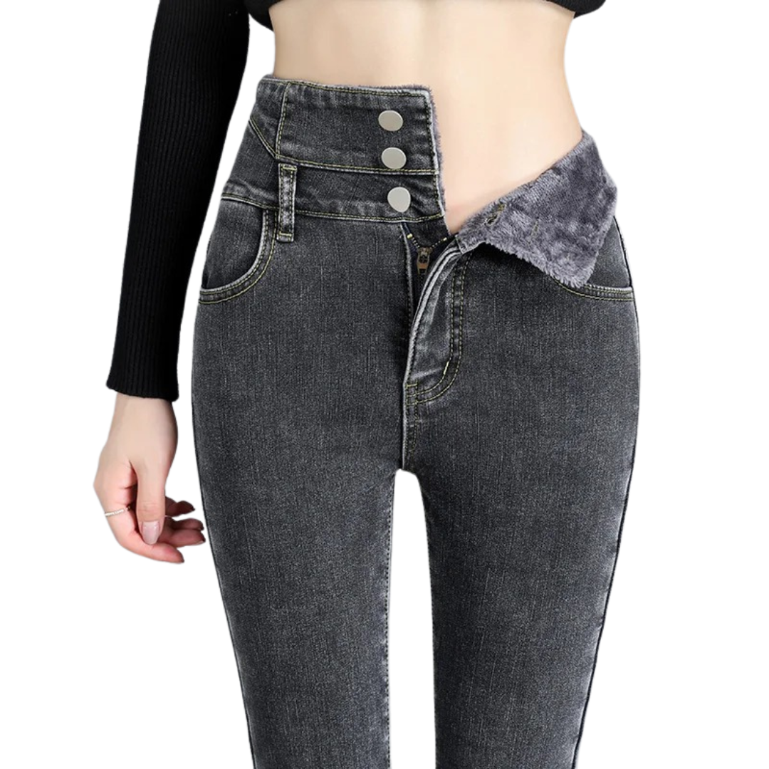 Termisk skinny jeans med høy midje
