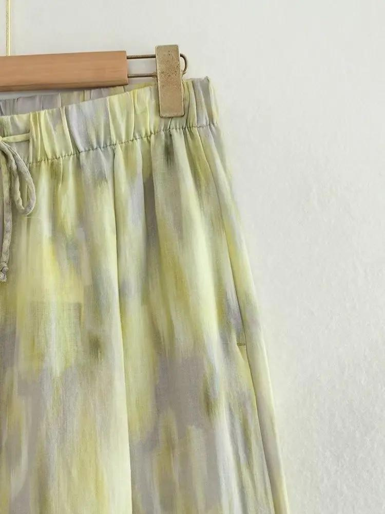 Vintage trykte bukser for kvinner