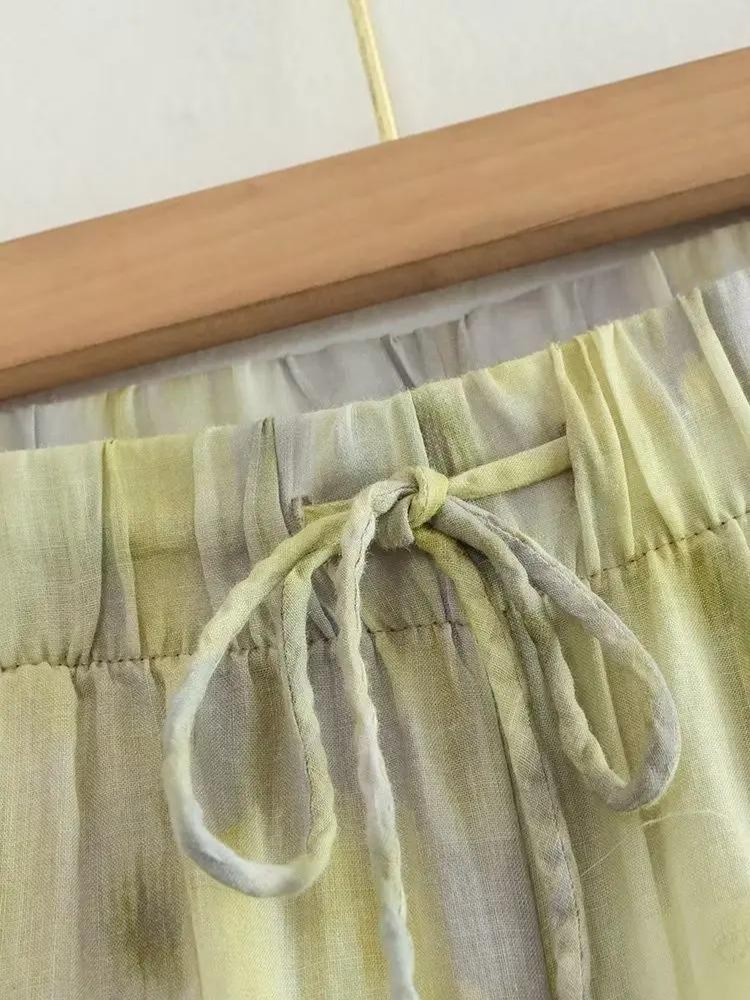 Vintage trykte bukser for kvinner