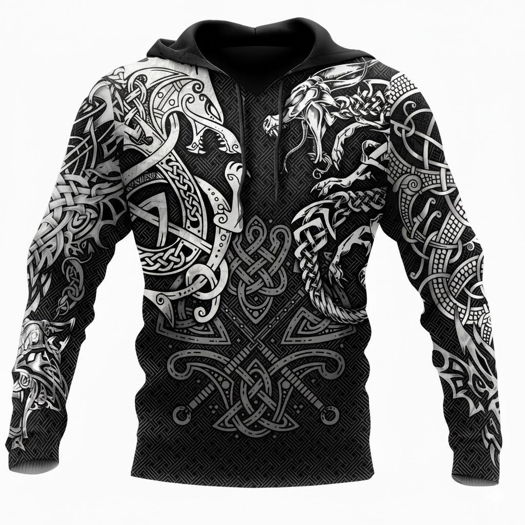 Hettegenser Herre Viking Stil Komfortabel Bomull
