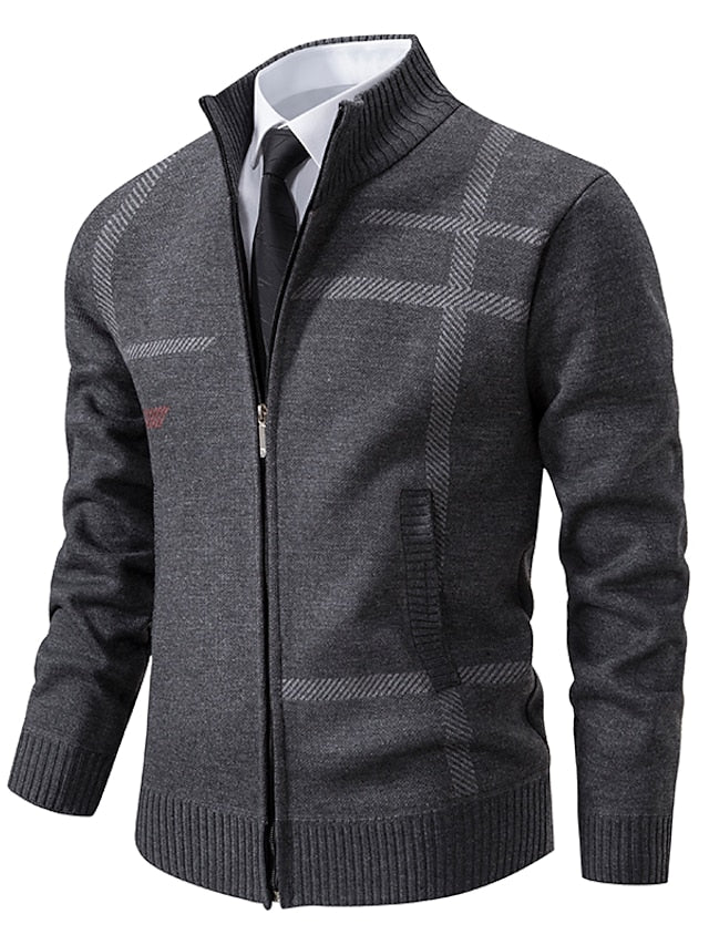 Herre Half Zip Genser Strikket Elegant Akryl-1