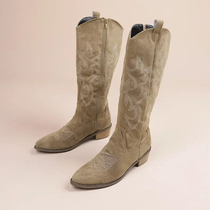 Broderte cowboystøvler for kvinner