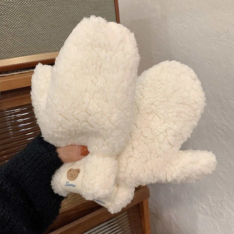 Kawaii plysj varme hansker