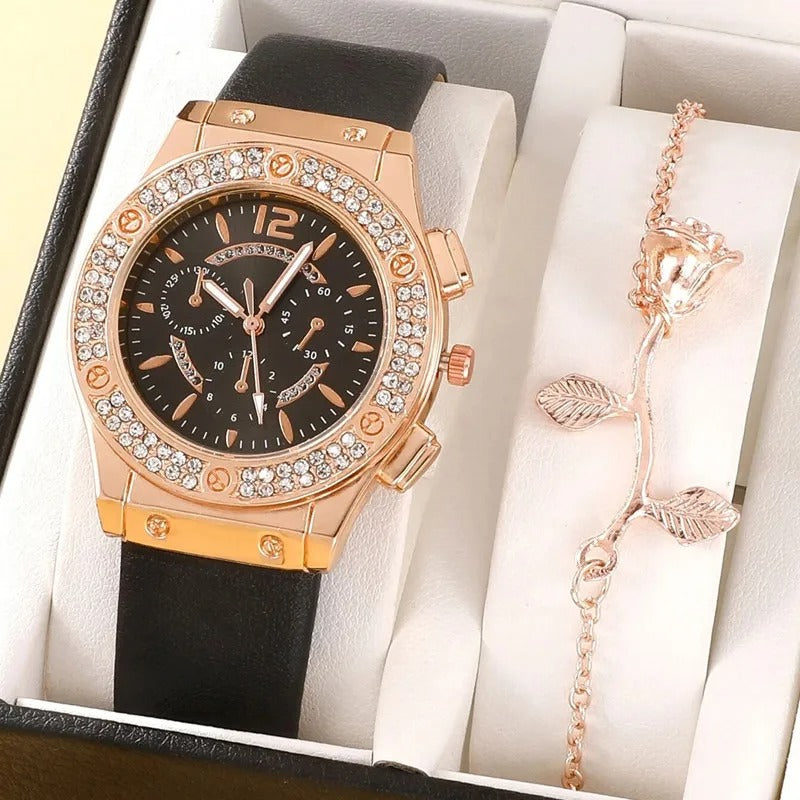 Luksus Rhinestone-klokke (2 stk.)