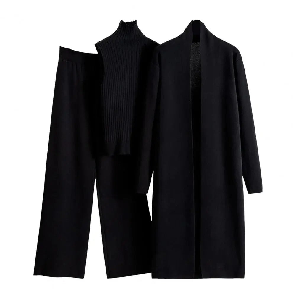 3-delt sett med vintercardigan for kvinner