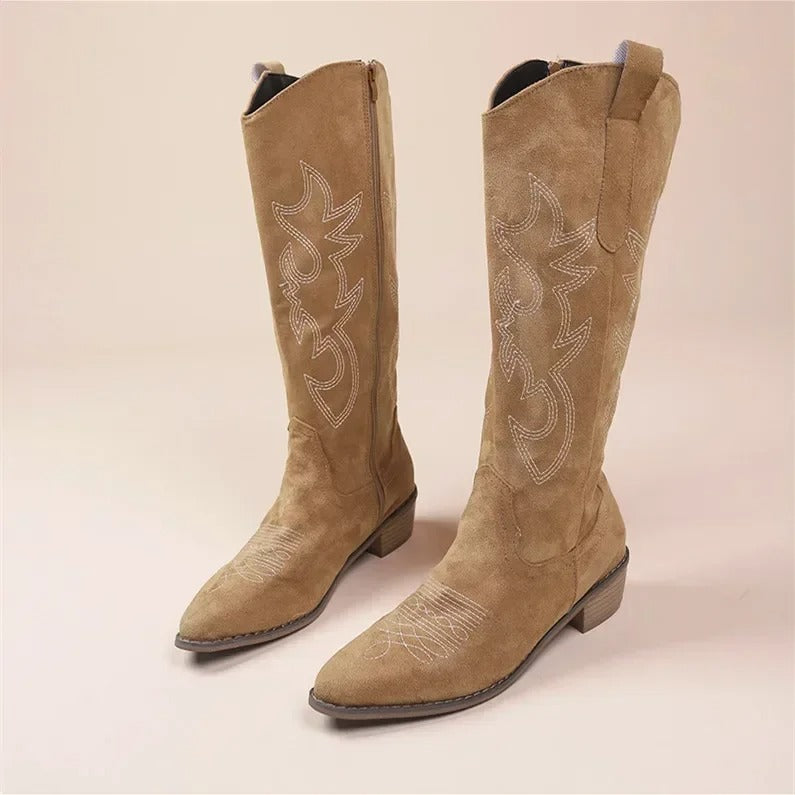 Broderte cowboystøvler for kvinner