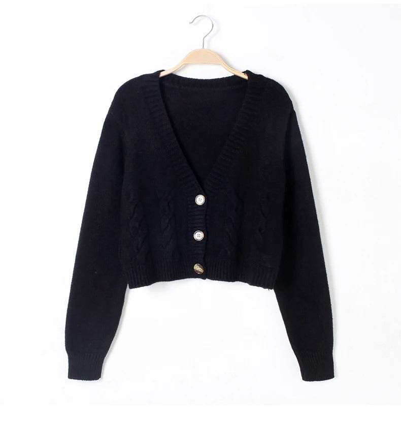 Kabelstrikket cardigan til dame