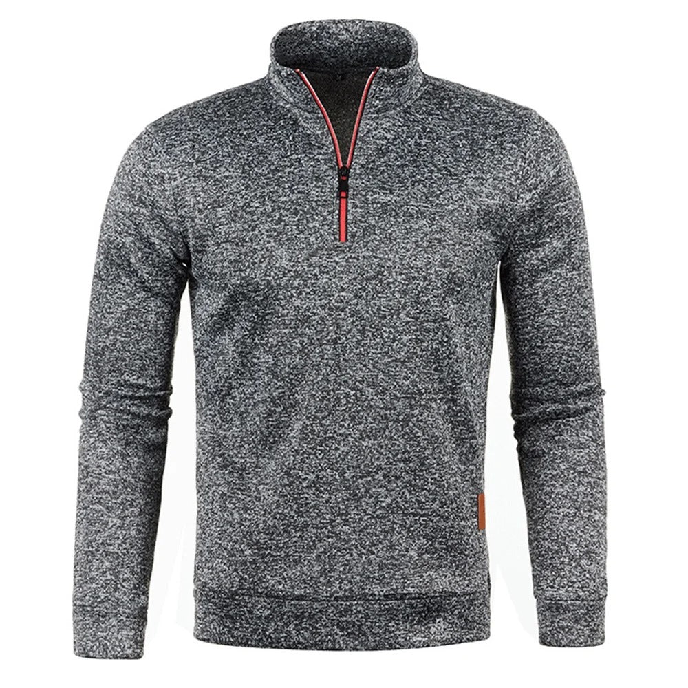 Pullover med halv glidelås for menn