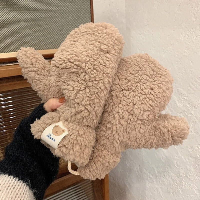 Kawaii plysj varme hansker