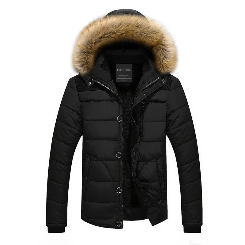 Fleece pelsdun bomullsparka for menn