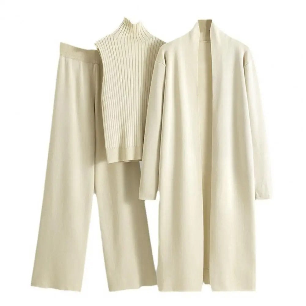 3-delt sett med vintercardigan for kvinner