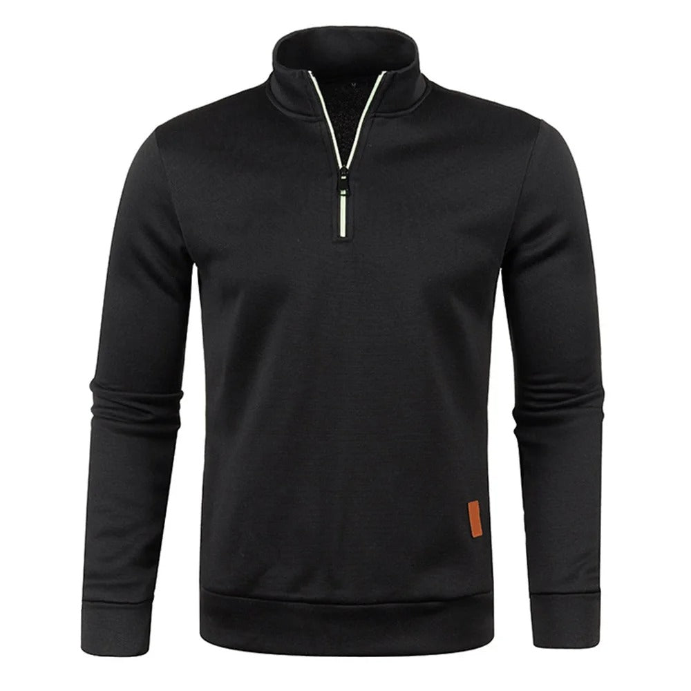 Pullover med halv glidelås for menn