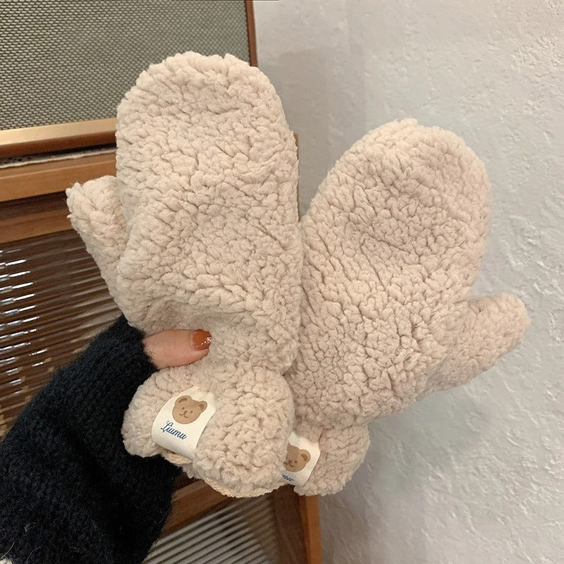 Kawaii plysj varme hansker