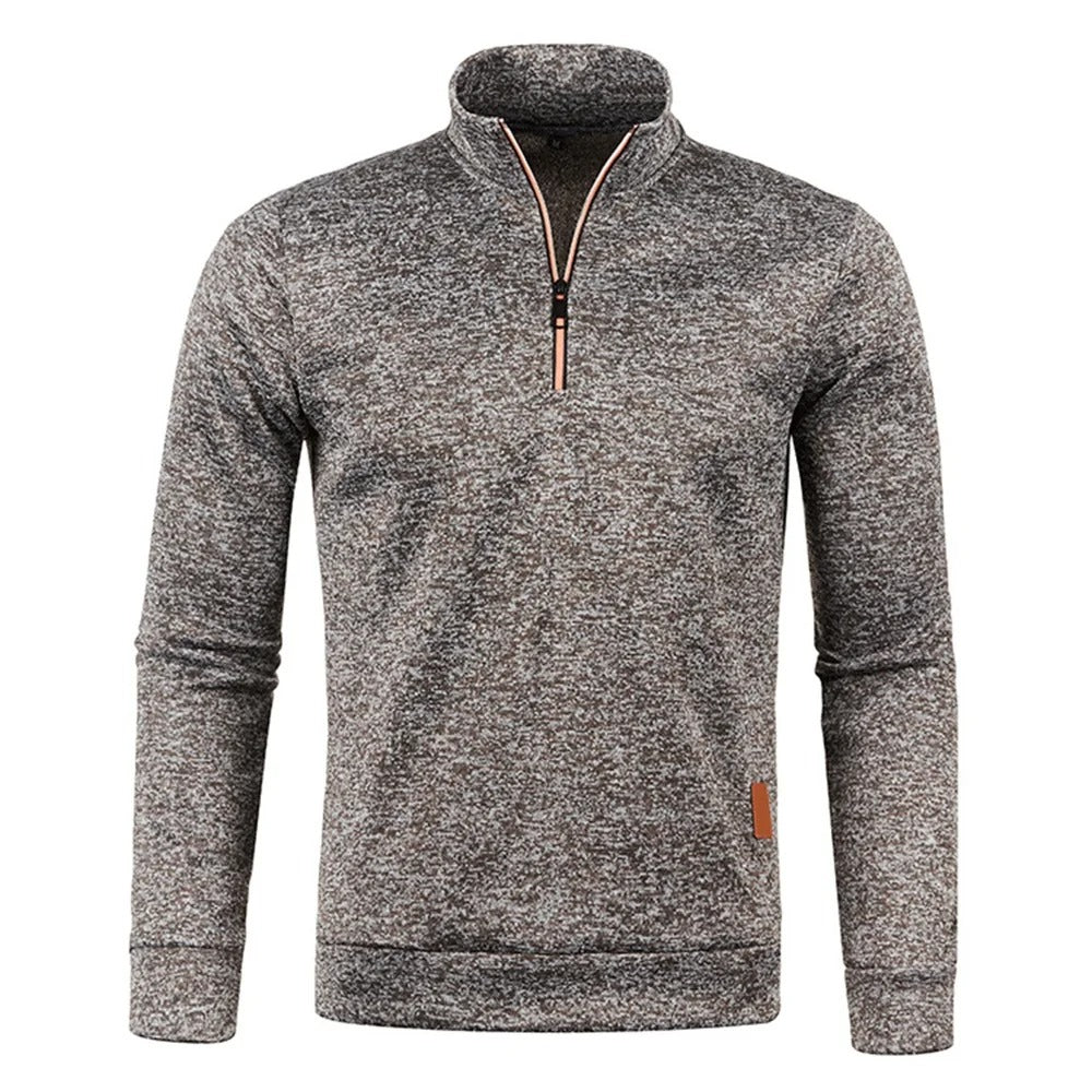 Pullover med halv glidelås for menn