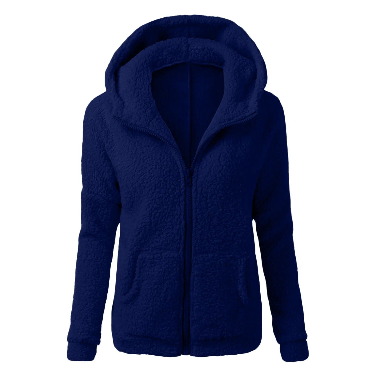 Vinterjakke med hette i fleece for kvinner