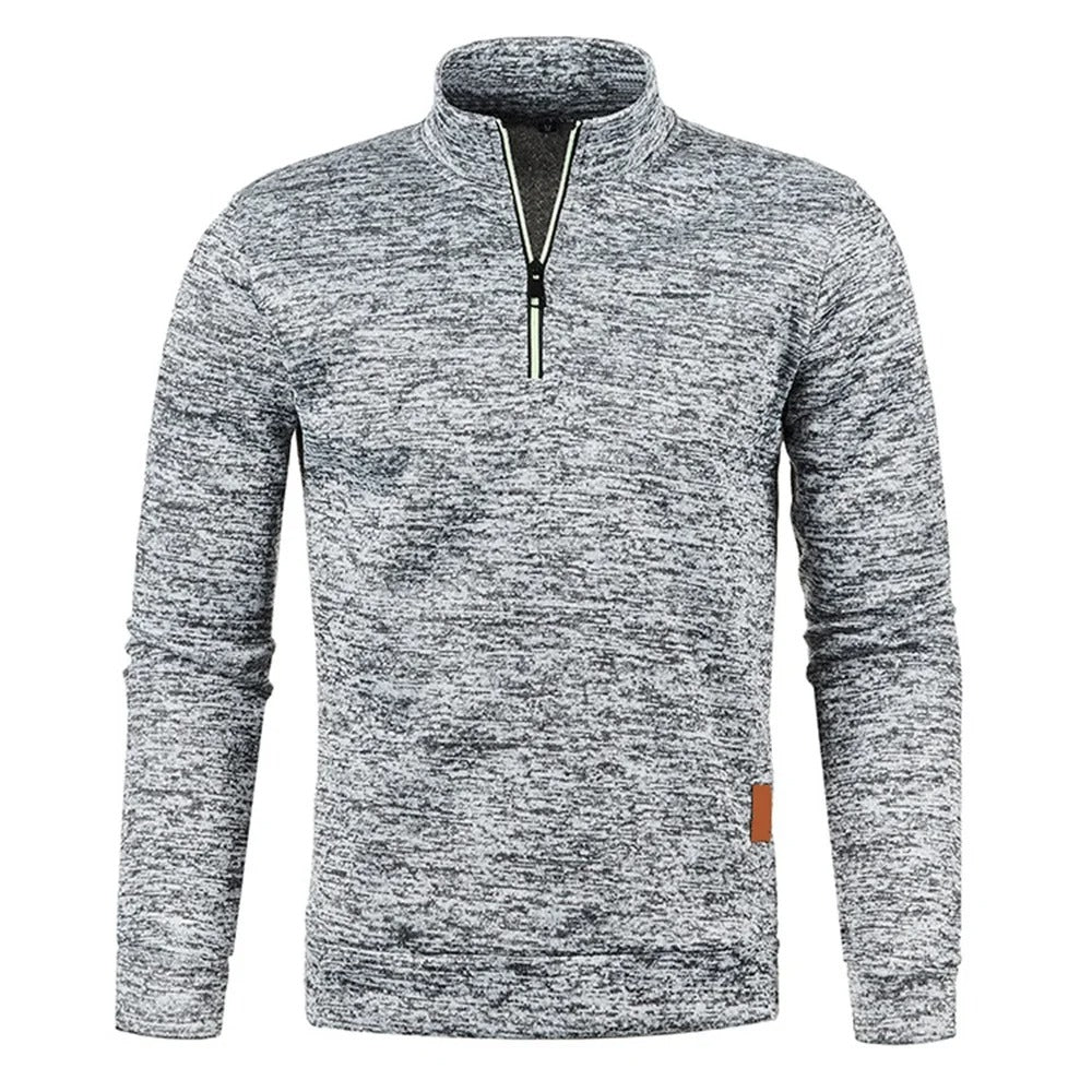 Pullover med halv glidelås for menn
