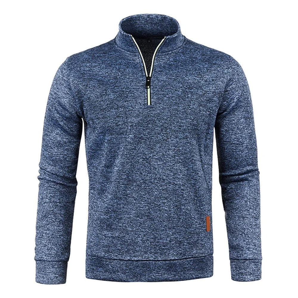 Pullover med halv glidelås for menn