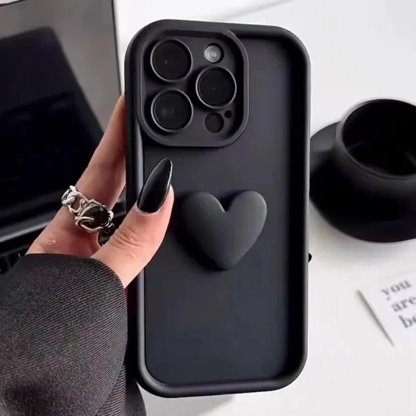 Hjerte-etui i silikon til iPhone
