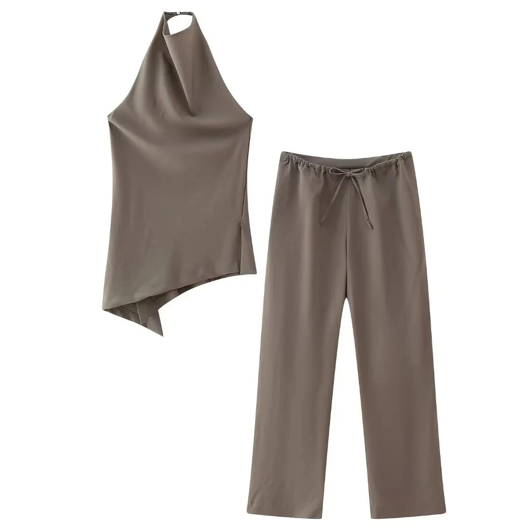 Vintage tanktopp og buksesett for kvinner