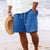 Stripete Jacquard Cord Casual Shorts for menn
