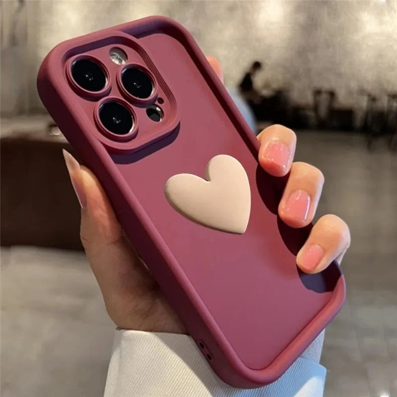 Hjerte-etui i silikon til iPhone