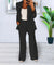 Variant image for Dame Sæt Grå Blazer og Vidde Bukser Elegant Polyester-9