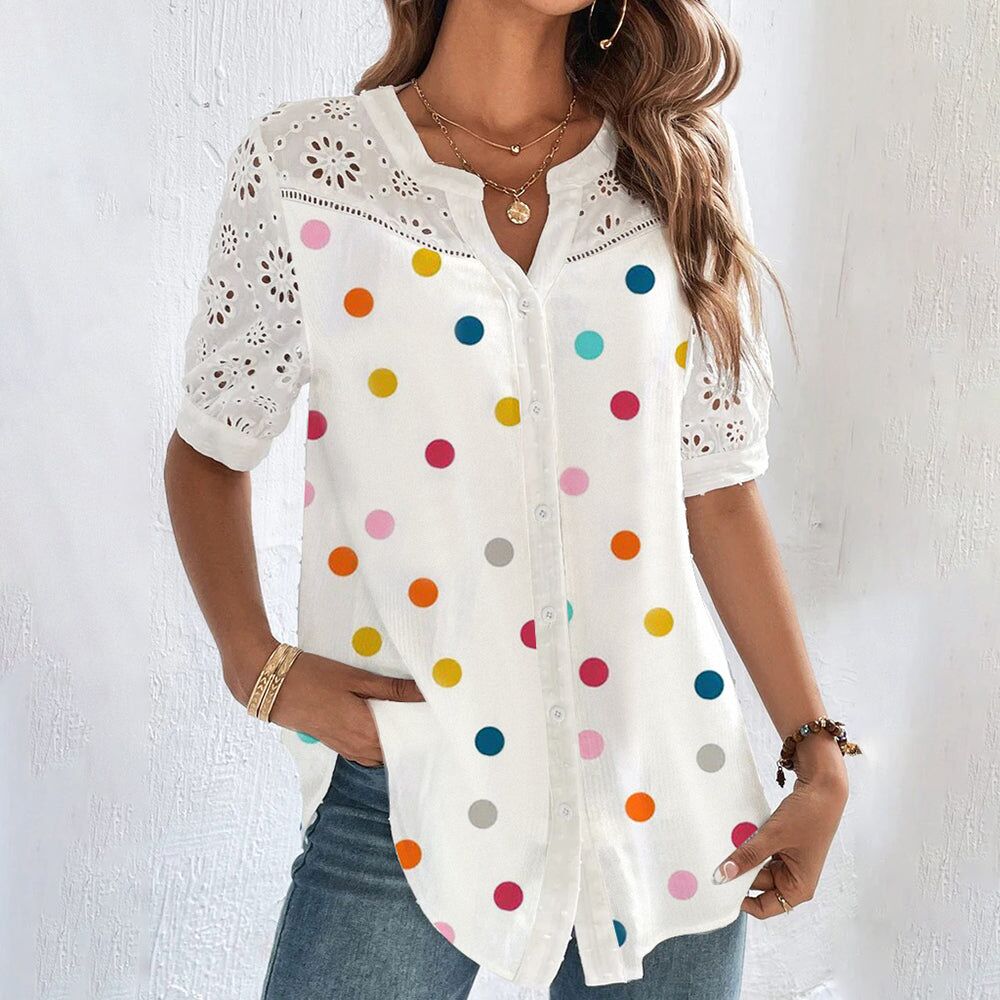 Variant image for Kvinne Bluse Lekent Trykk Pustende Polyester-57