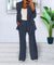Variant image for Dame Sæt Grå Blazer og Vidde Bukser Elegant Polyester-5