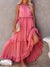 Lang Kjole Dame Elegant Snitt Polyester og Bomull 6