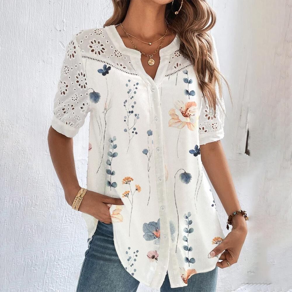 Variant image for Kvinne Bluse Lekent Trykk Pustende Polyester-49