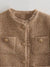 Tweed cropped jakke for kvinner