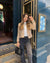 Tweed cropped jakke for kvinner