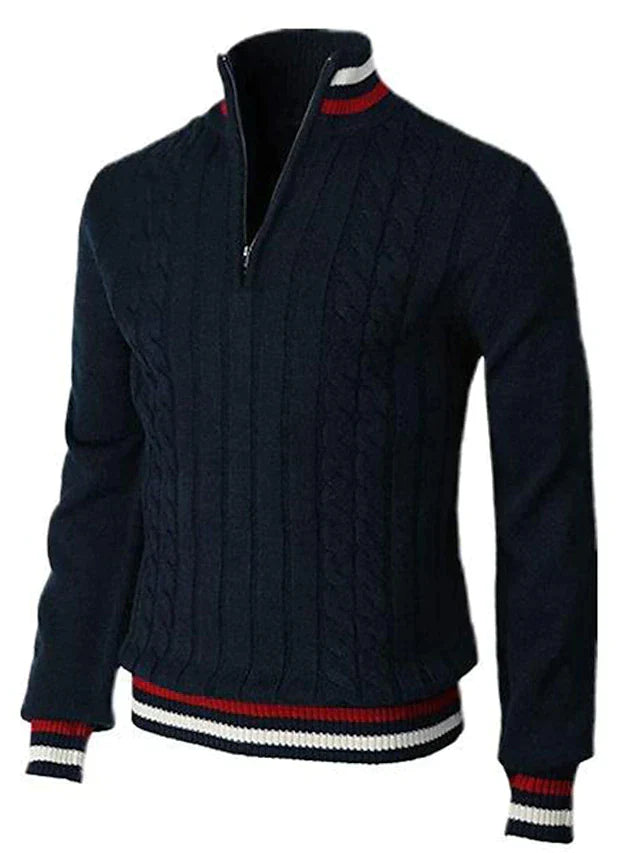 Variant image for Herre Genser Half Zip Strikkemateriale Italiensk Design-46
