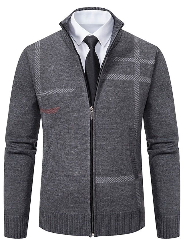 Herre Half Zip Genser Strikket Elegant Akryl-3