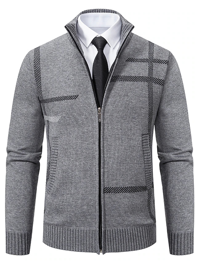 Herre Half Zip Genser Strikket Elegant Akryl-6