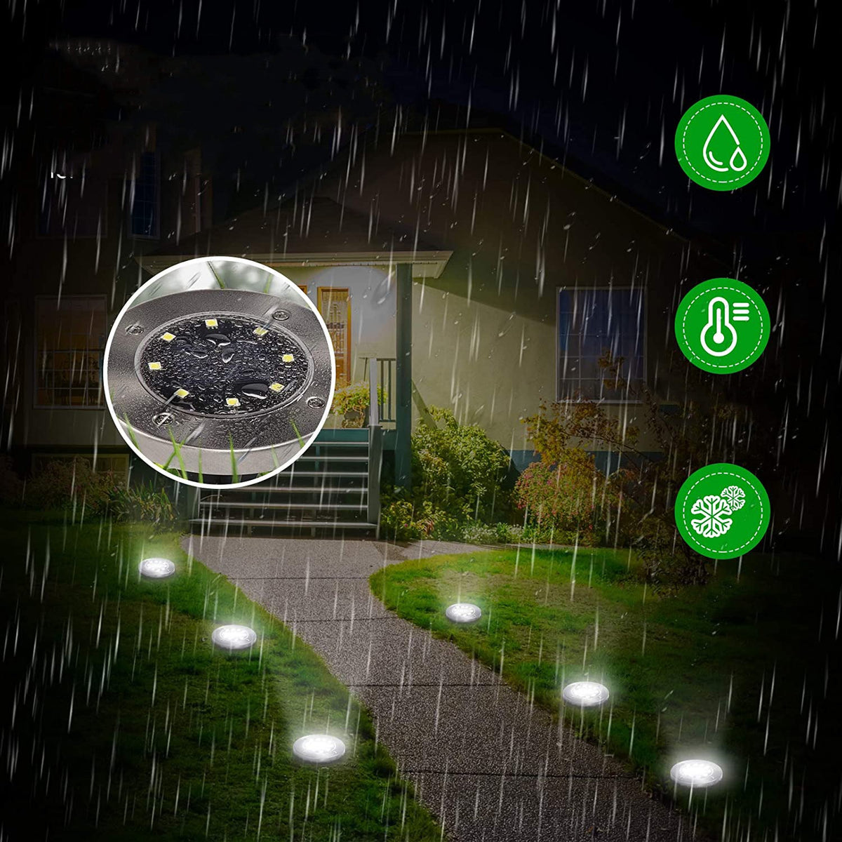 LED solcelledrevne disklys
