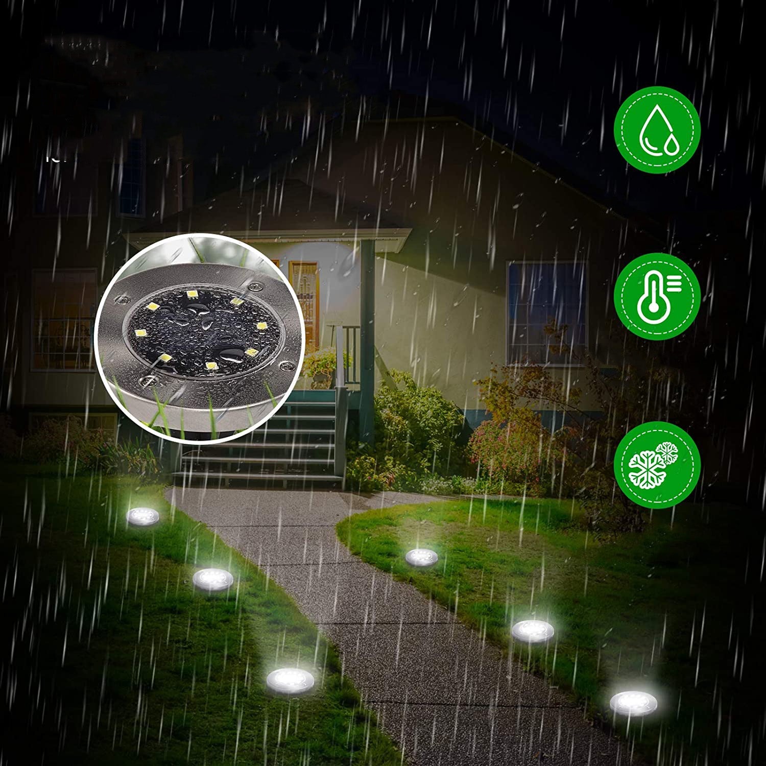 LED solcelledrevne disklys