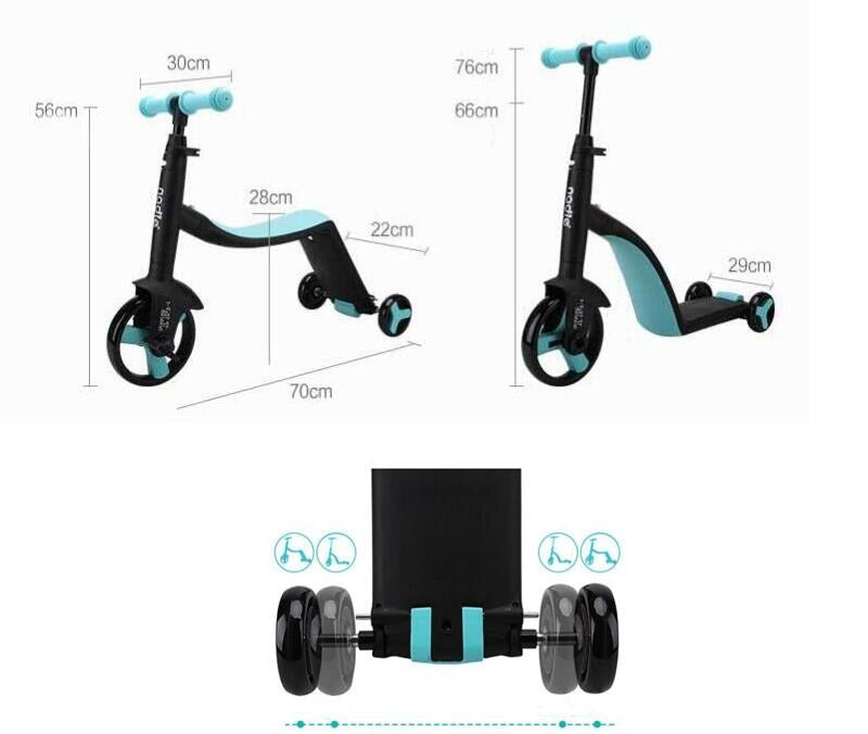 3 i 1 barnescooter