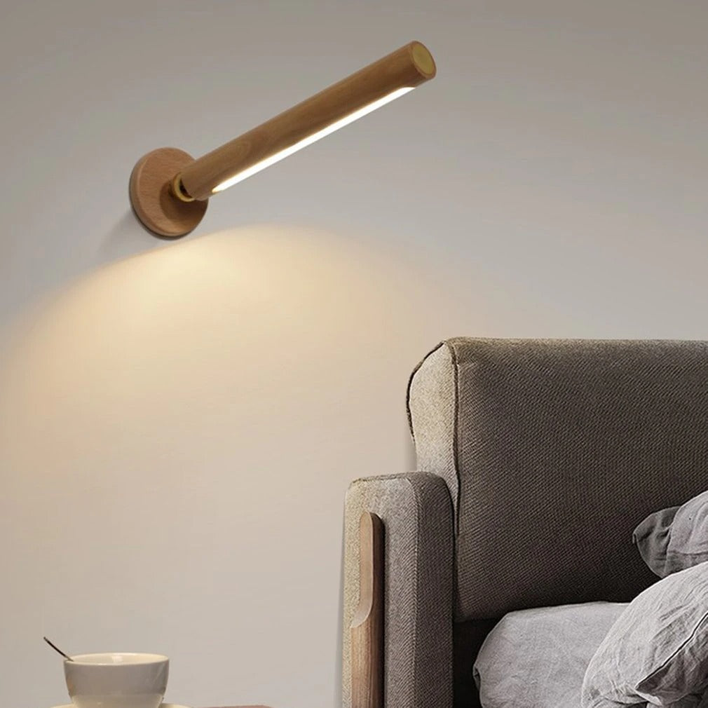 LED 360° roterende vegglampe i tre