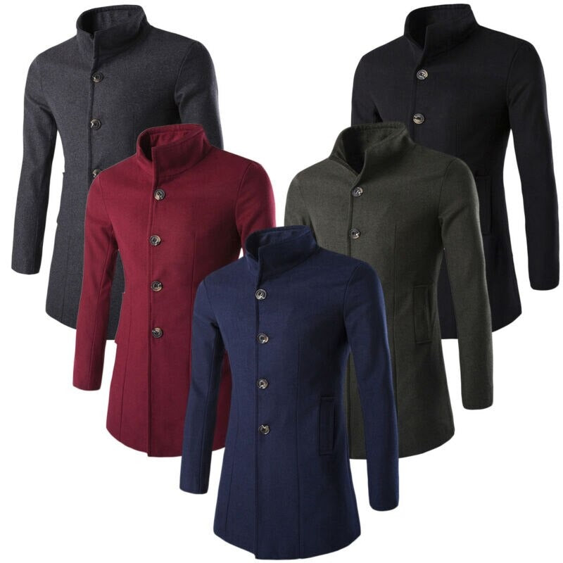 Trenchcoat for menn med krage