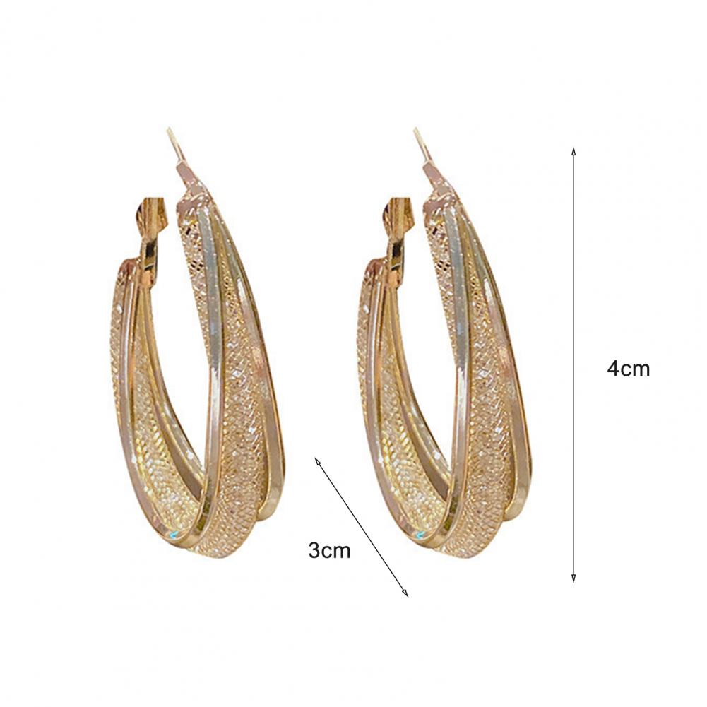 Oval Shiny Hoop øredobber