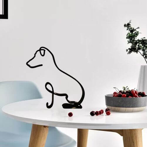 Minimalistisk hundekunstskulptur