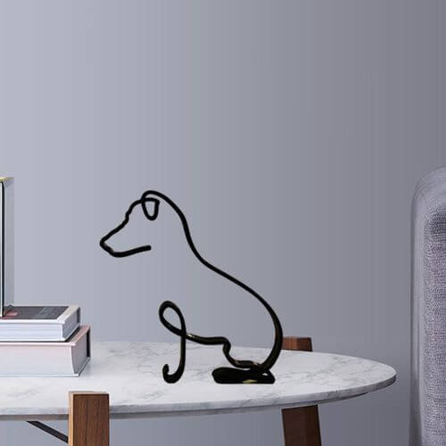Minimalistisk hundekunstskulptur