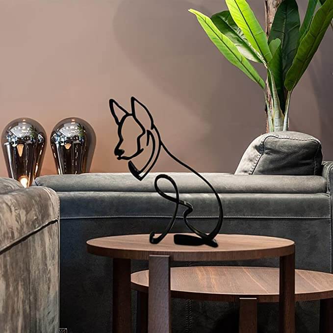Minimalistisk hundekunstskulptur