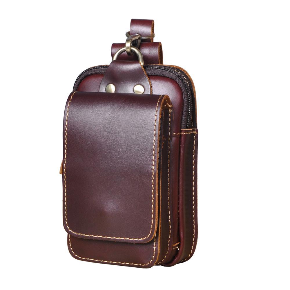 Ekte skinn menns midje krok bag
