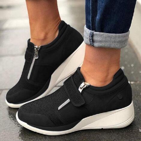 Sneakers med glidelås for kvinner