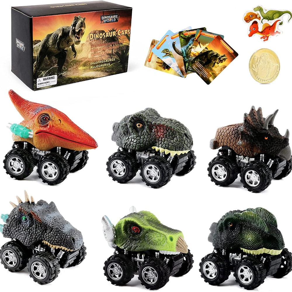 Trekk tilbake Dinosaur Mini Car (6 stk)