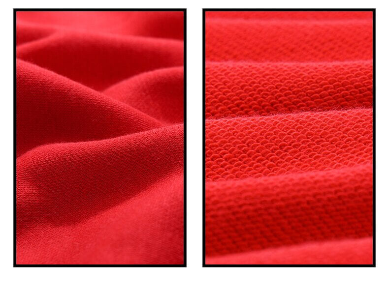 Rød hettegenser med hodeskalle